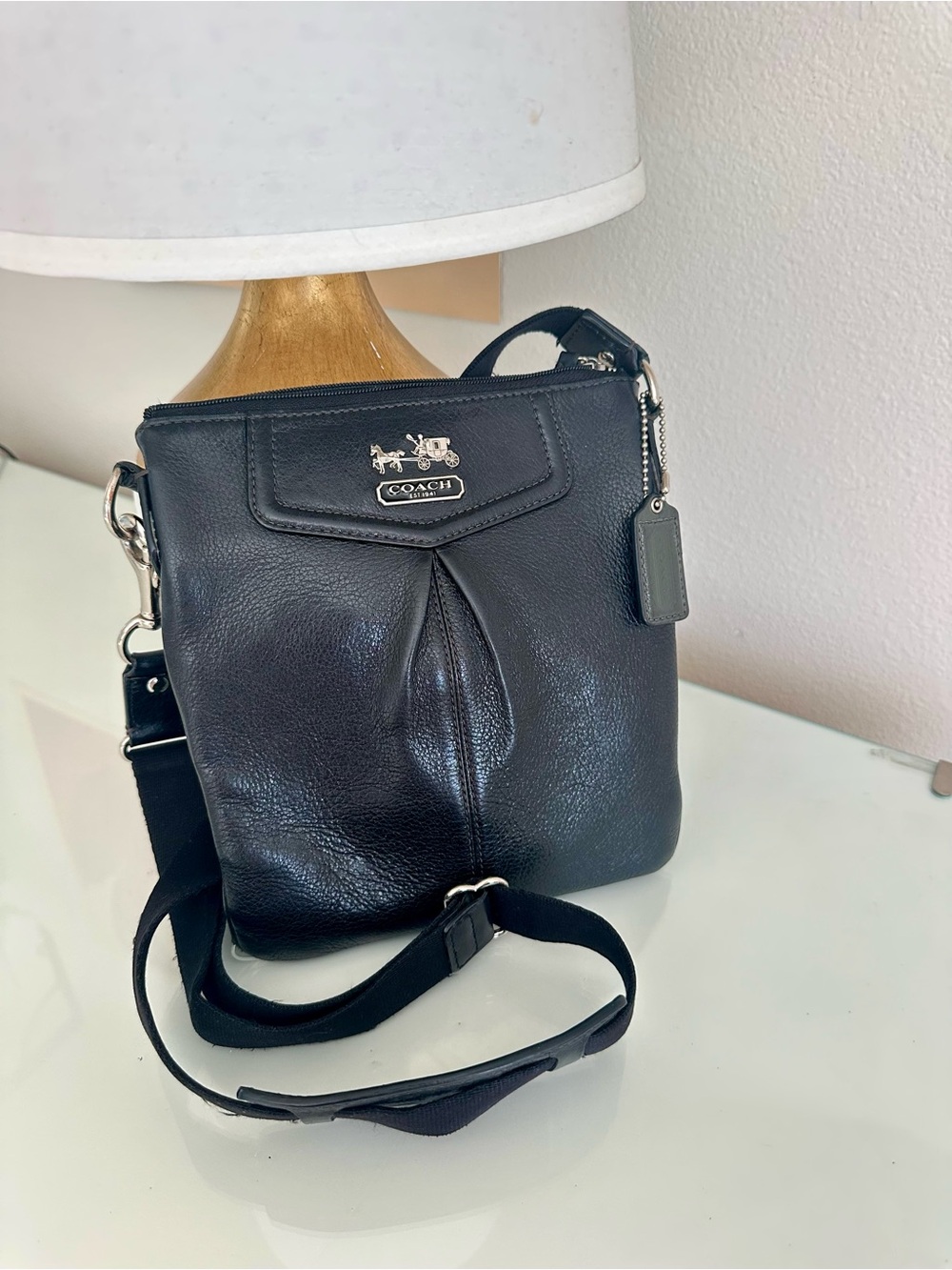 COACH Black Leather Crossbody Bag - womenβs crossbody.